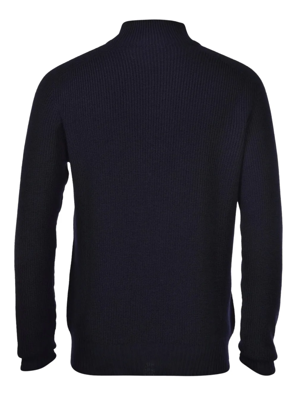 Gran Sasso Geribbelde trui met ritshals - Blauw