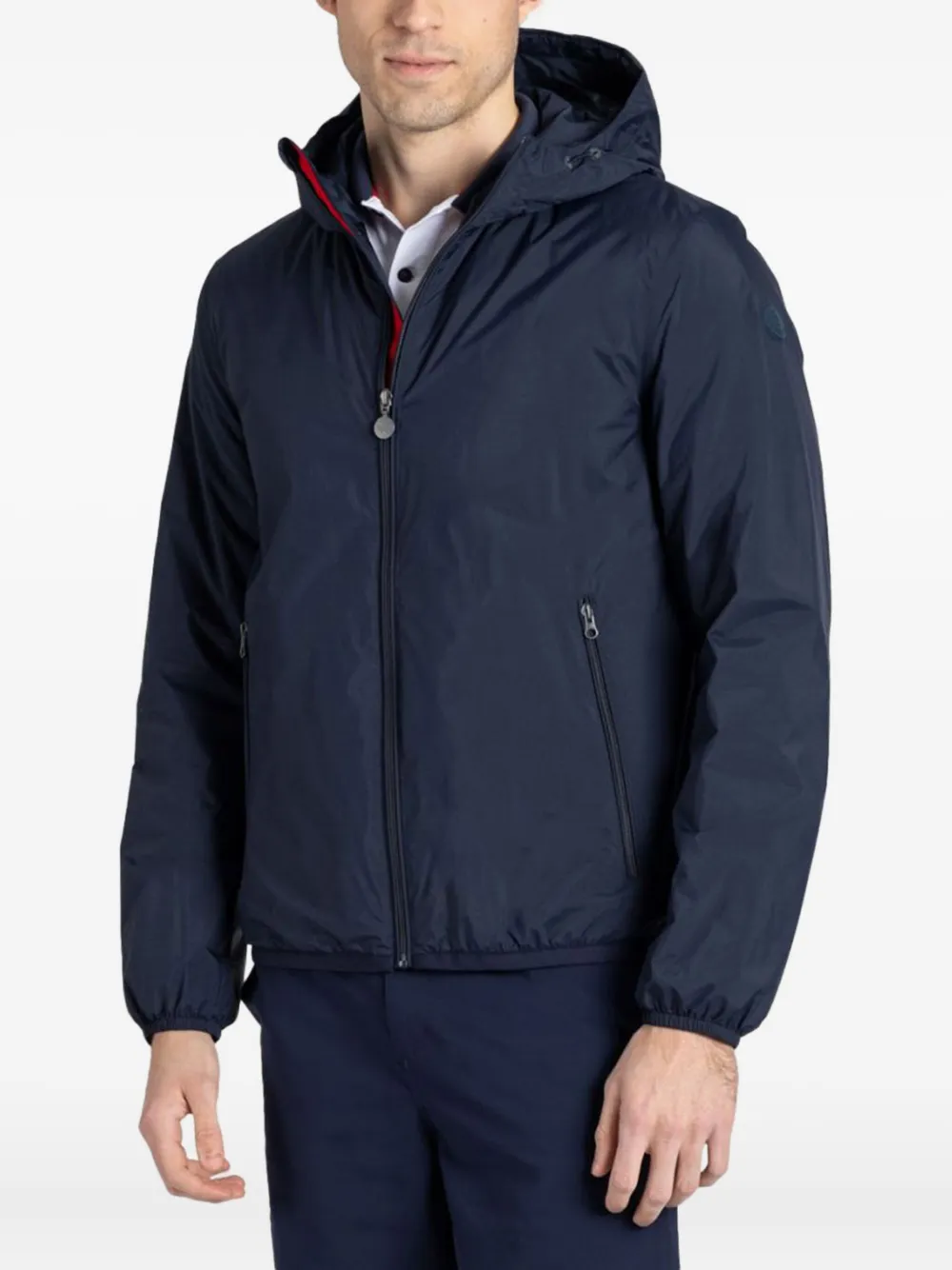 zip-front hooded jacket