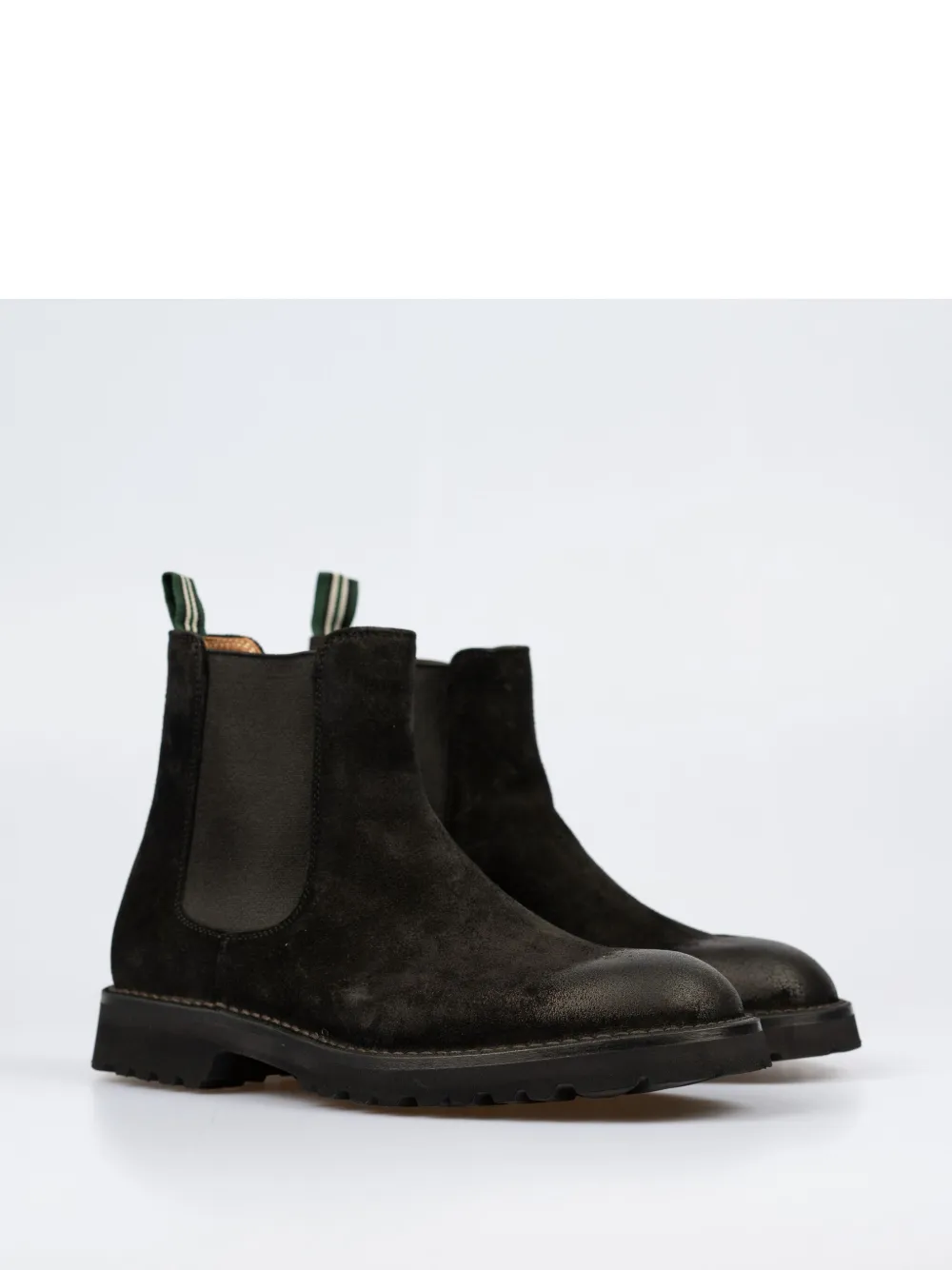 Green George Leather Boots In Black