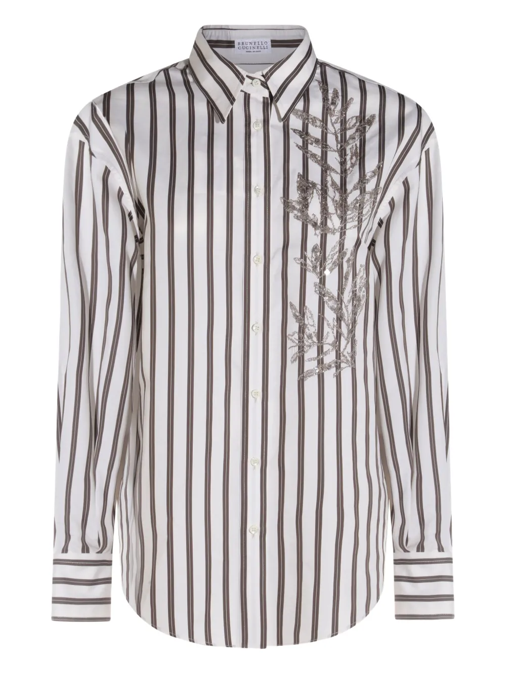 Brunello Cucinelli camisa con rayas estampadas | blanco | Image 1
