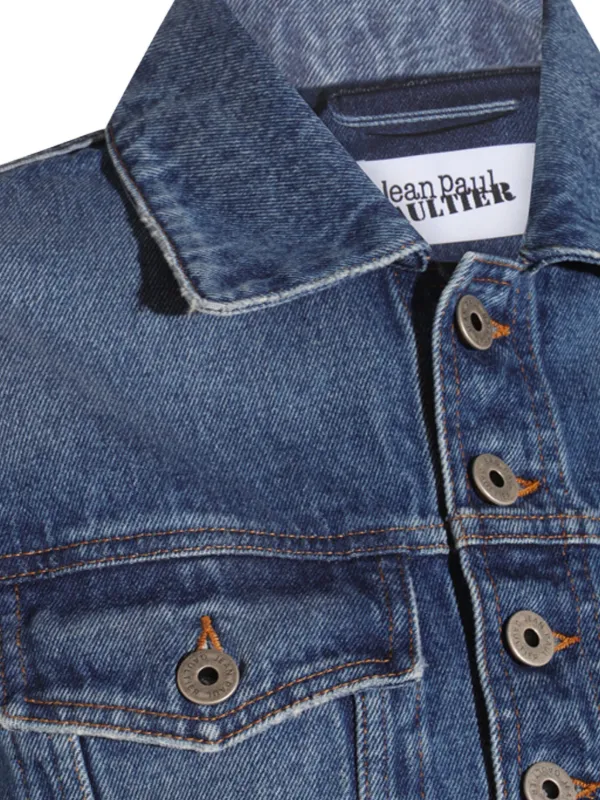 Jean Paul Gaultier Cropped Denim Jacket | Blue | FARFETCH RO