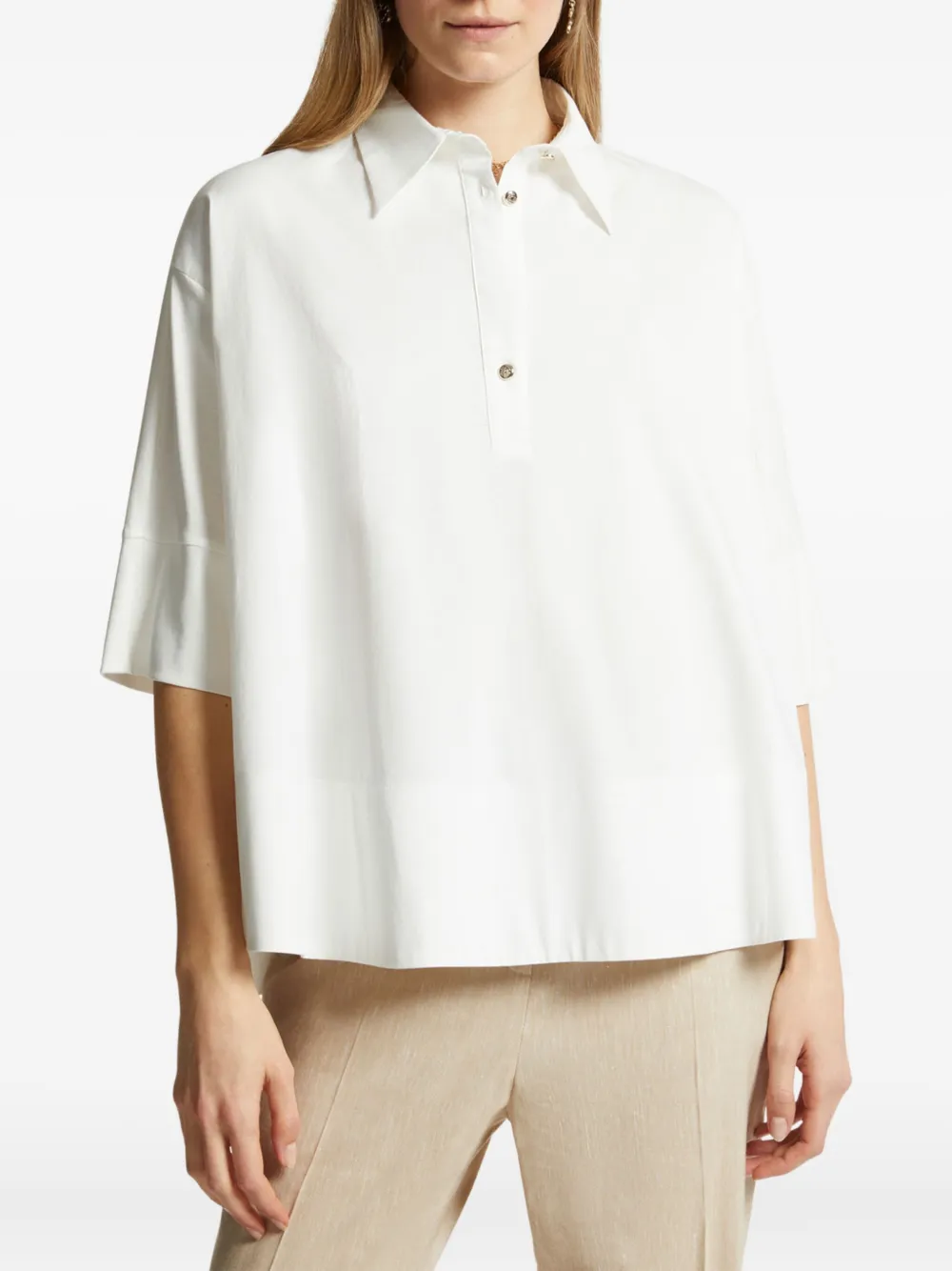 ELENA MIRO` classic-collar blouse - Wit
