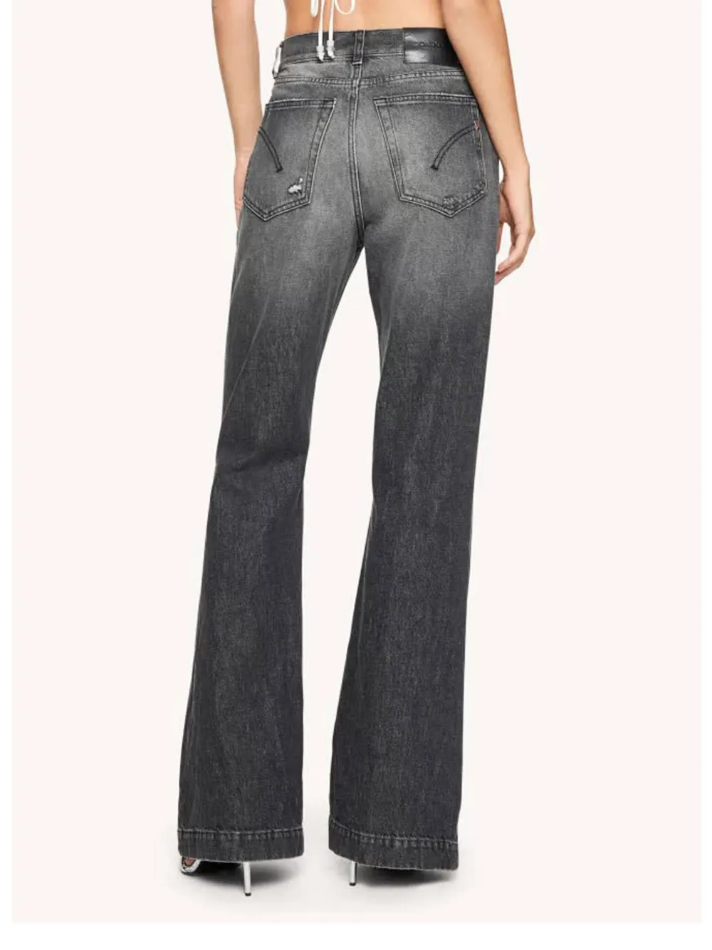 Dondup Olivia Distressed Five-pocket Trousers In Black