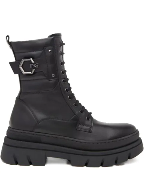 NERO GIARDINI botas militares con tacón de 50mm