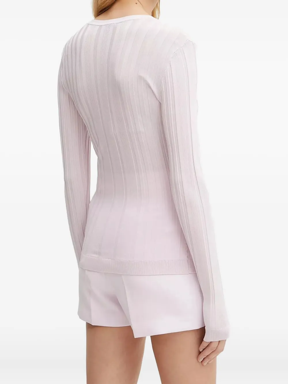 Elisabetta Franchi ribbed-knit buttoned cardigan Beige