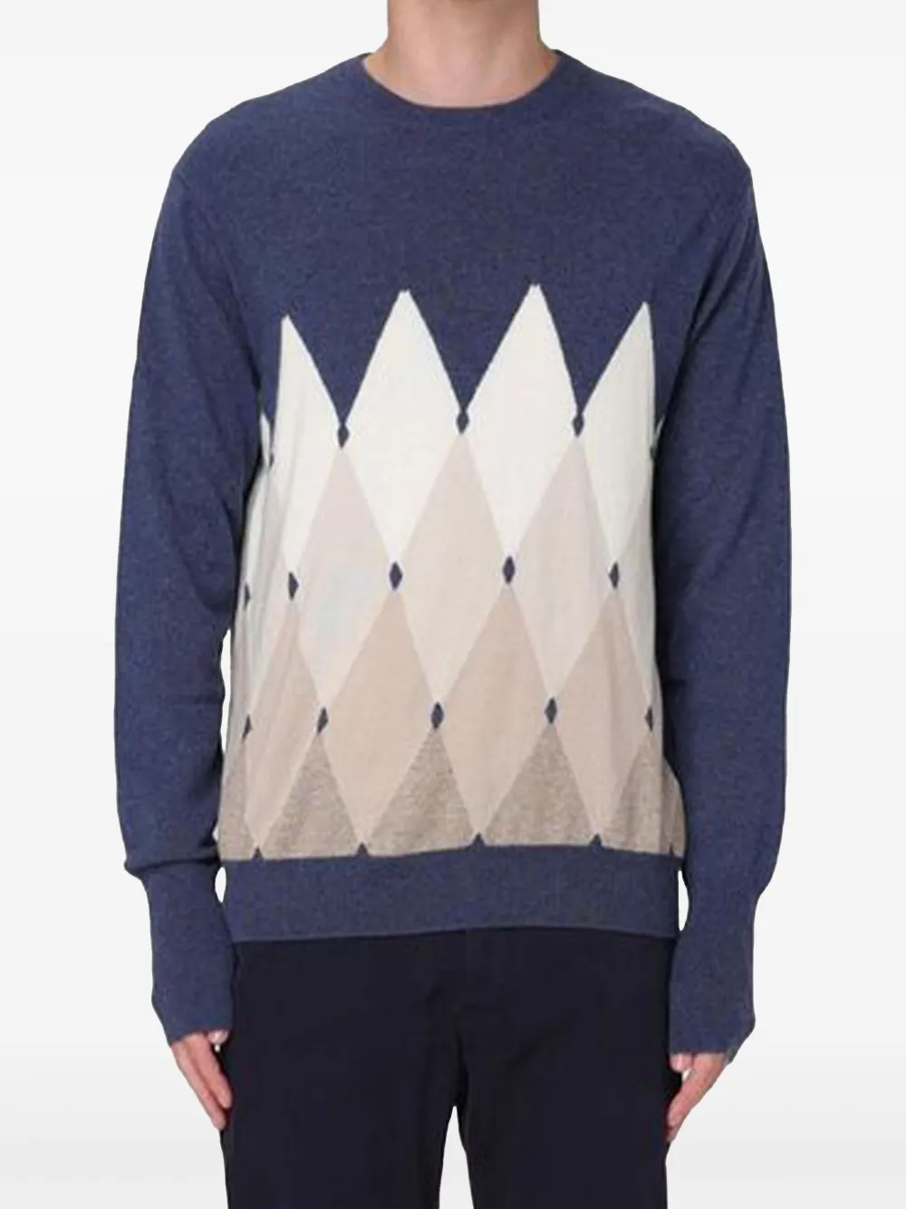 Ballantyne diamond-print jumper | Blue | Image 1