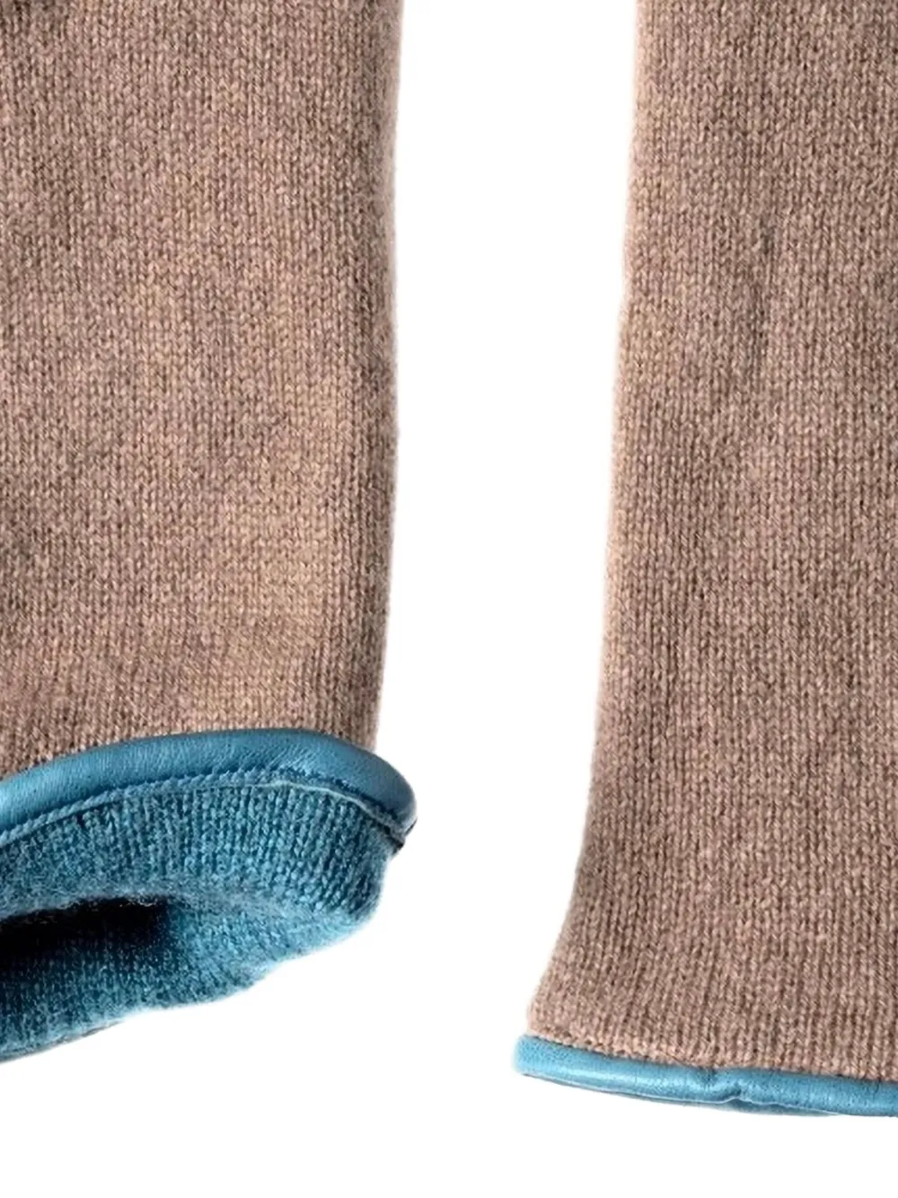 Restelli leather-trimmed cashmere gloves | Image 2
