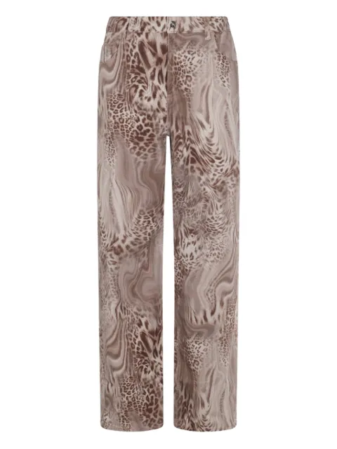 Blumarine leopard-print straight-leg jeans