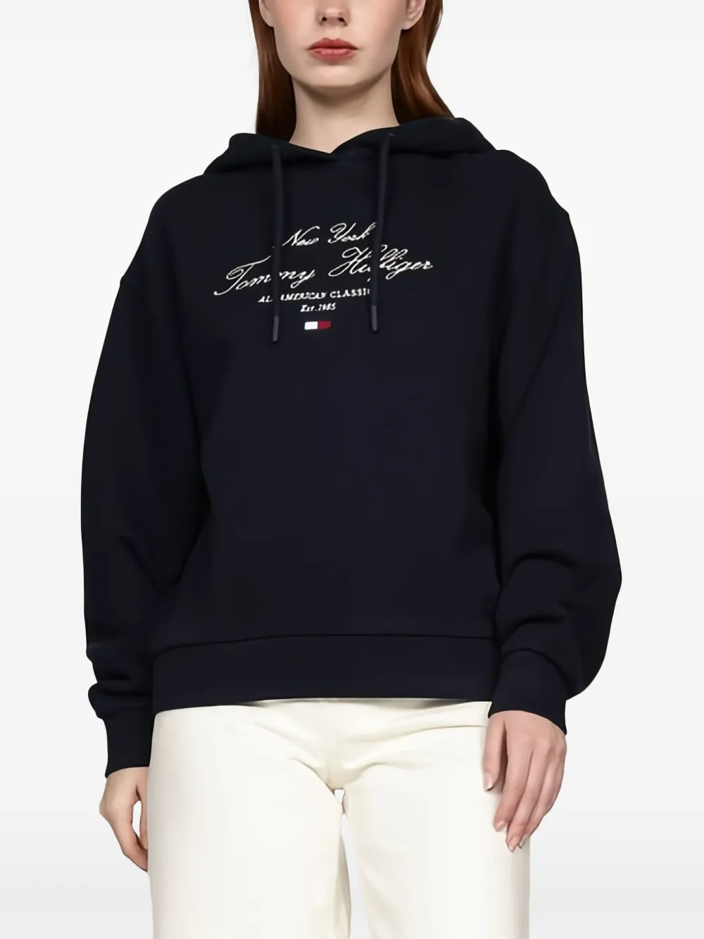 Tommy Hilfiger Hoodie met geborduurd logo Blauw