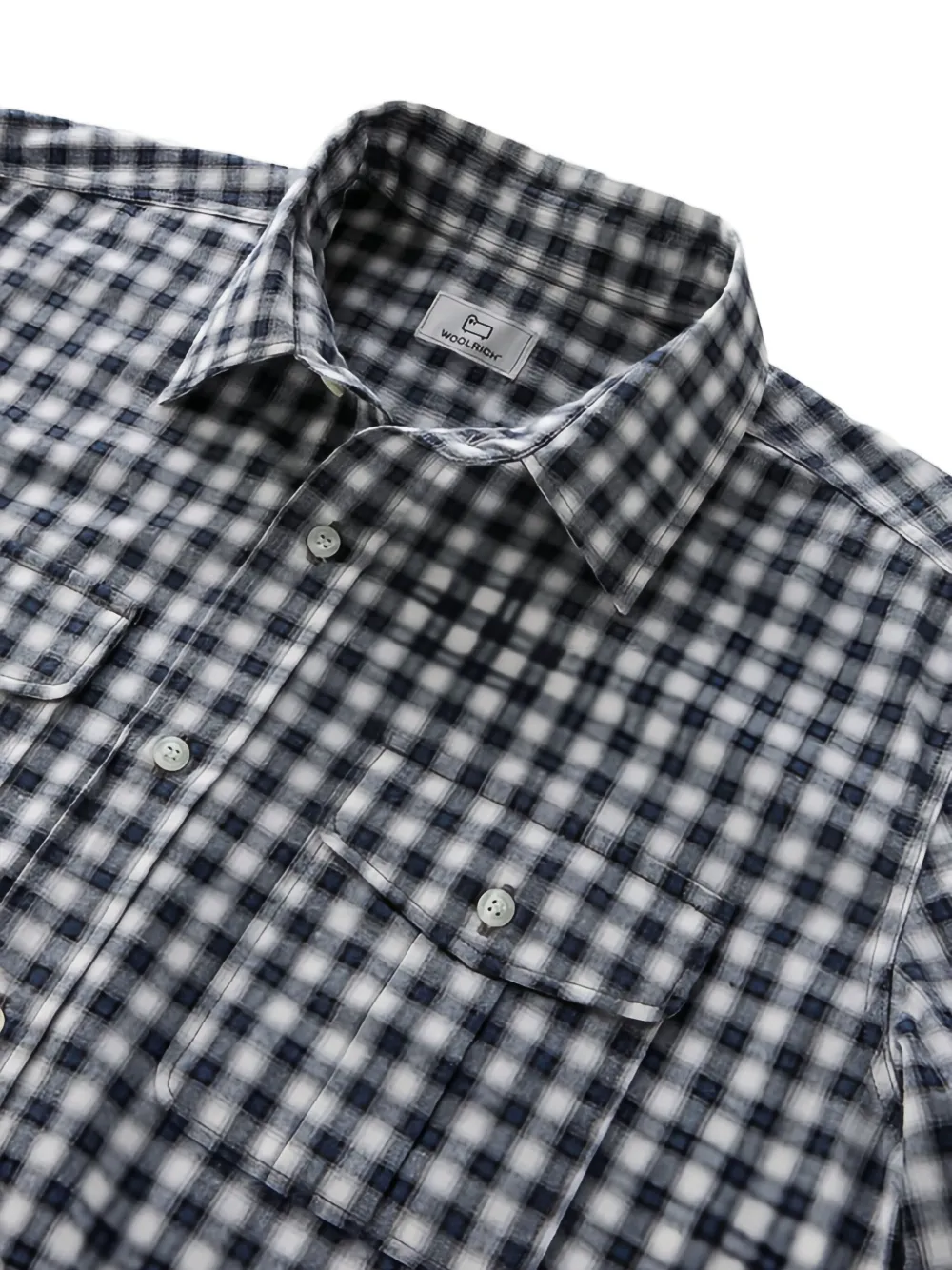Woolrich Micro-checked Cotton Shirt In Blue