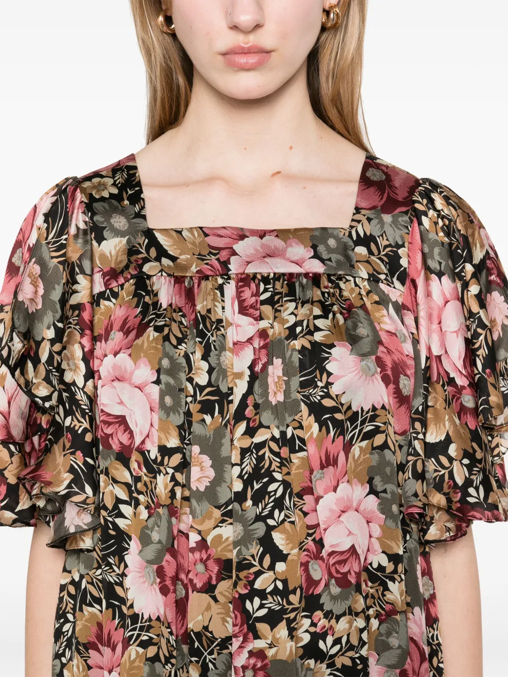 Chloé Mini-jurk met bloemenprint Zwart