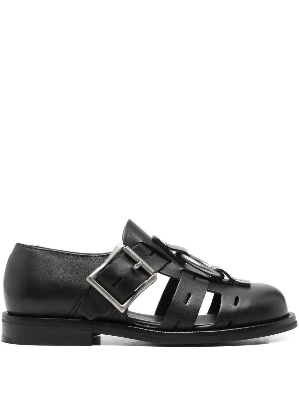 Martine Rose Bondage Belt leather sandals Black