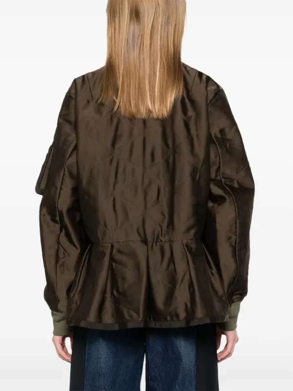 Sacai プリーツ ボンバージャケット | グリーン | FARFETCH JP Sacai プリーツ ボンバージャケット | グリーン | FARFETCH JP