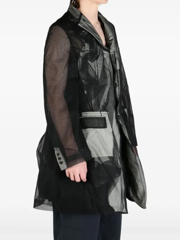 Comme Des Garçons Homme Plus tulle-inserts Jacket | Black | FARFETCH