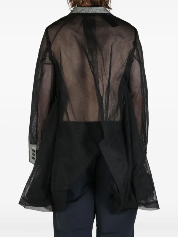 COMME des GARCONS HOMME PLUS チュール ジャケット Comme Des Garçons Homme Plus tulle-inserts Jacket | Black | FARFETCH