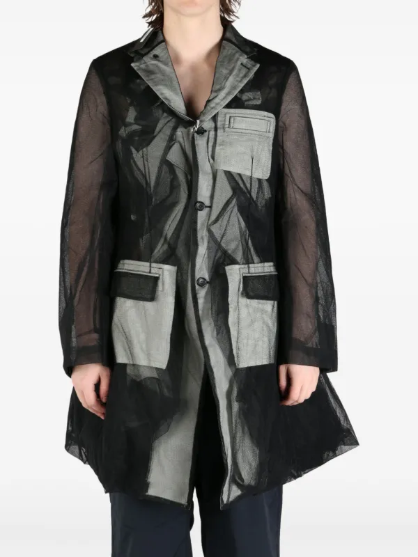 ジャケット・アウター COMME des GARSONS HOMMExGloverall MONTY Comme Des Garçons Homme Plus tulle-inserts Jacket | Black