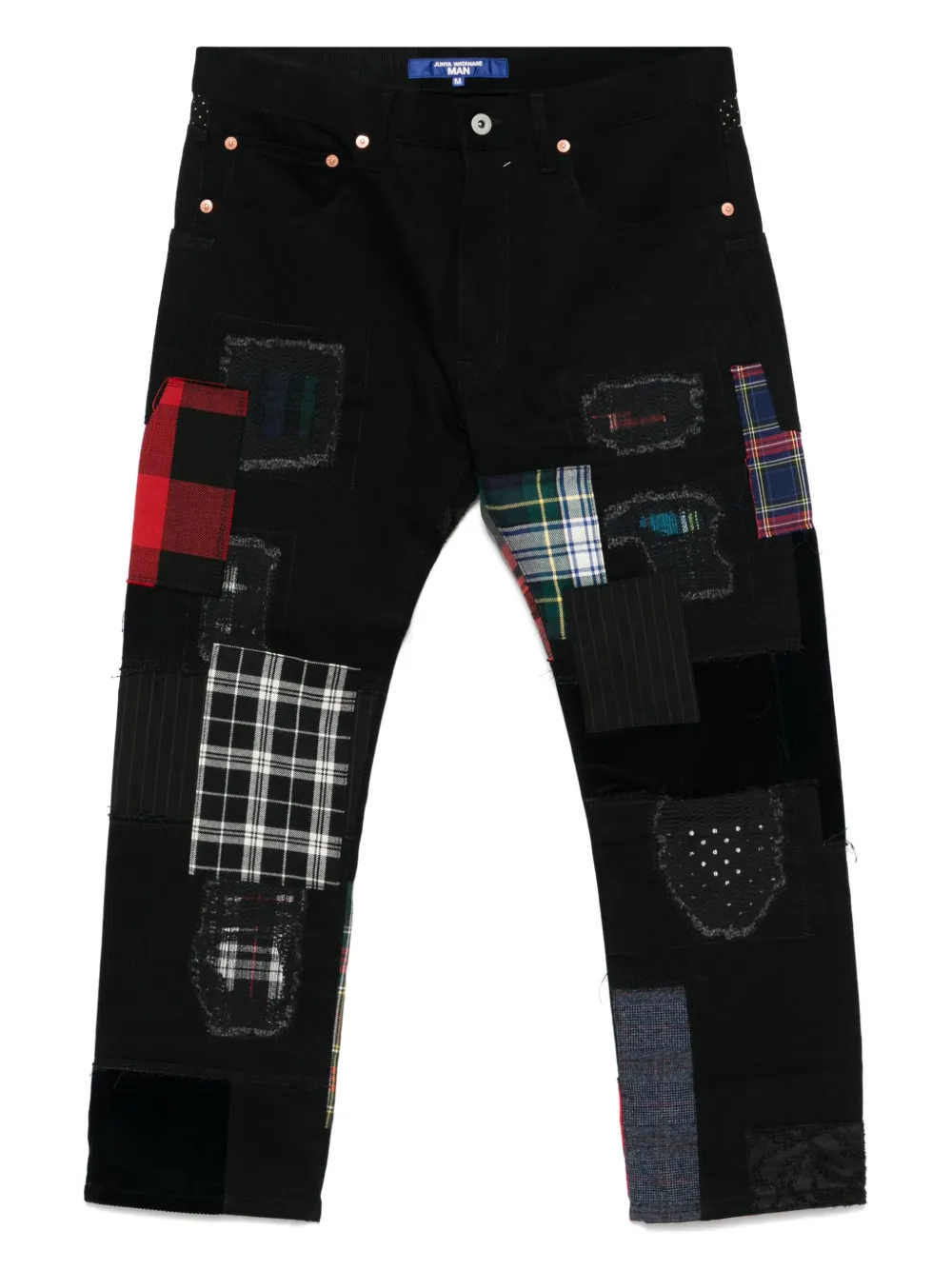 Junya Watanabe MAN Jeans met patchwork Zwart