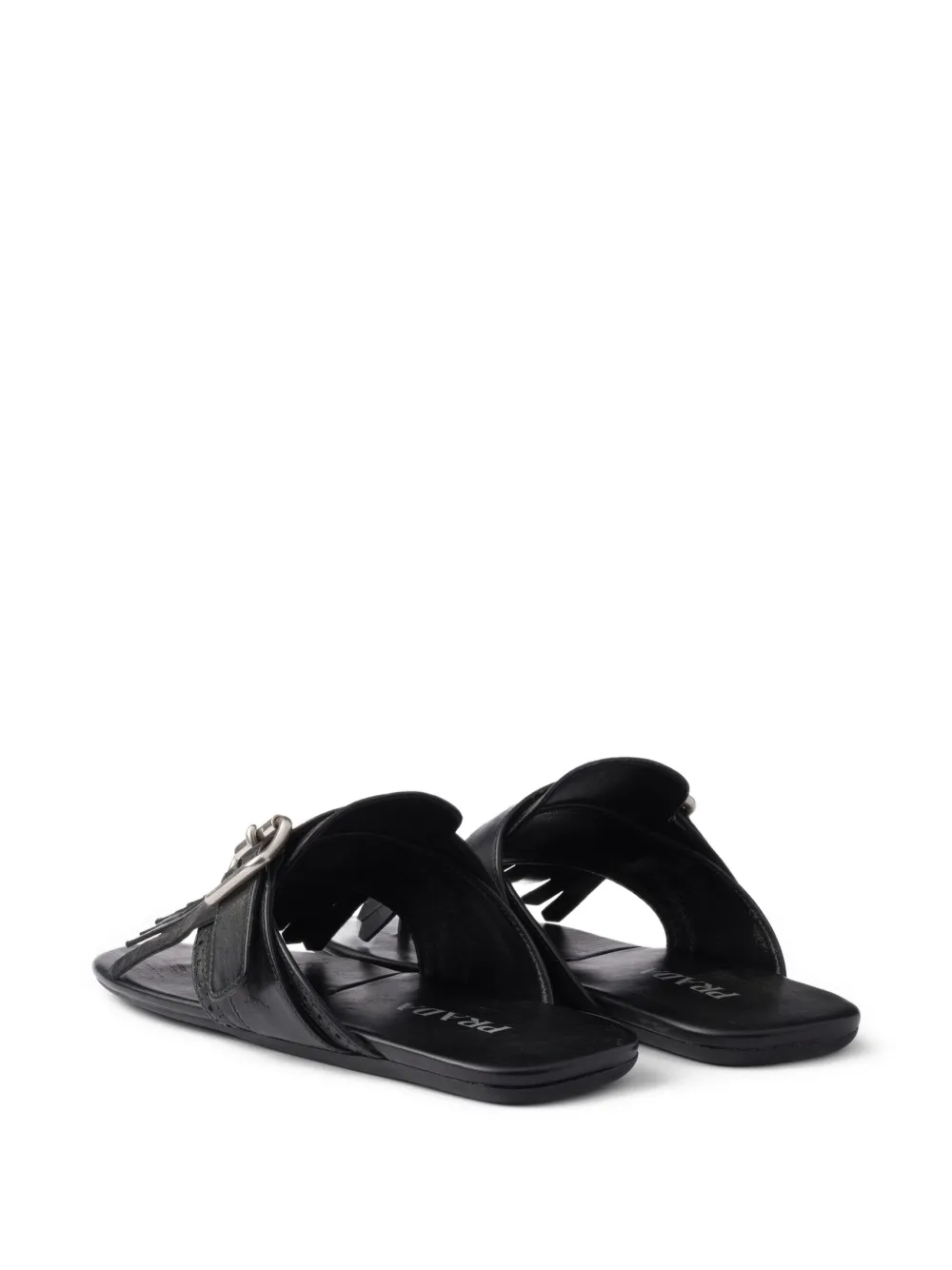 Prada Shuffle leren sandalen Zwart