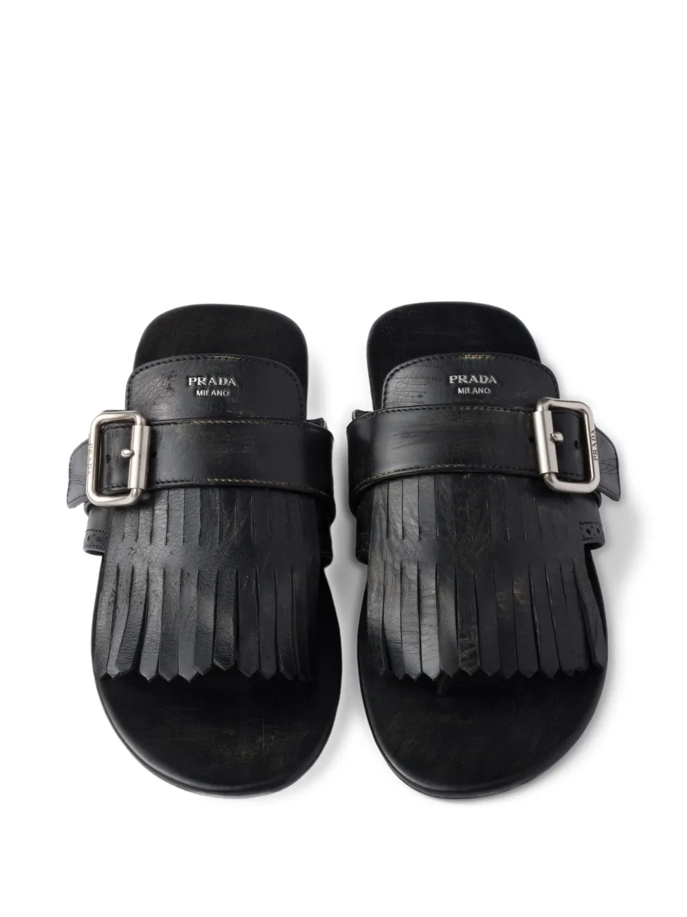 Prada Shuffle leren sandalen Zwart