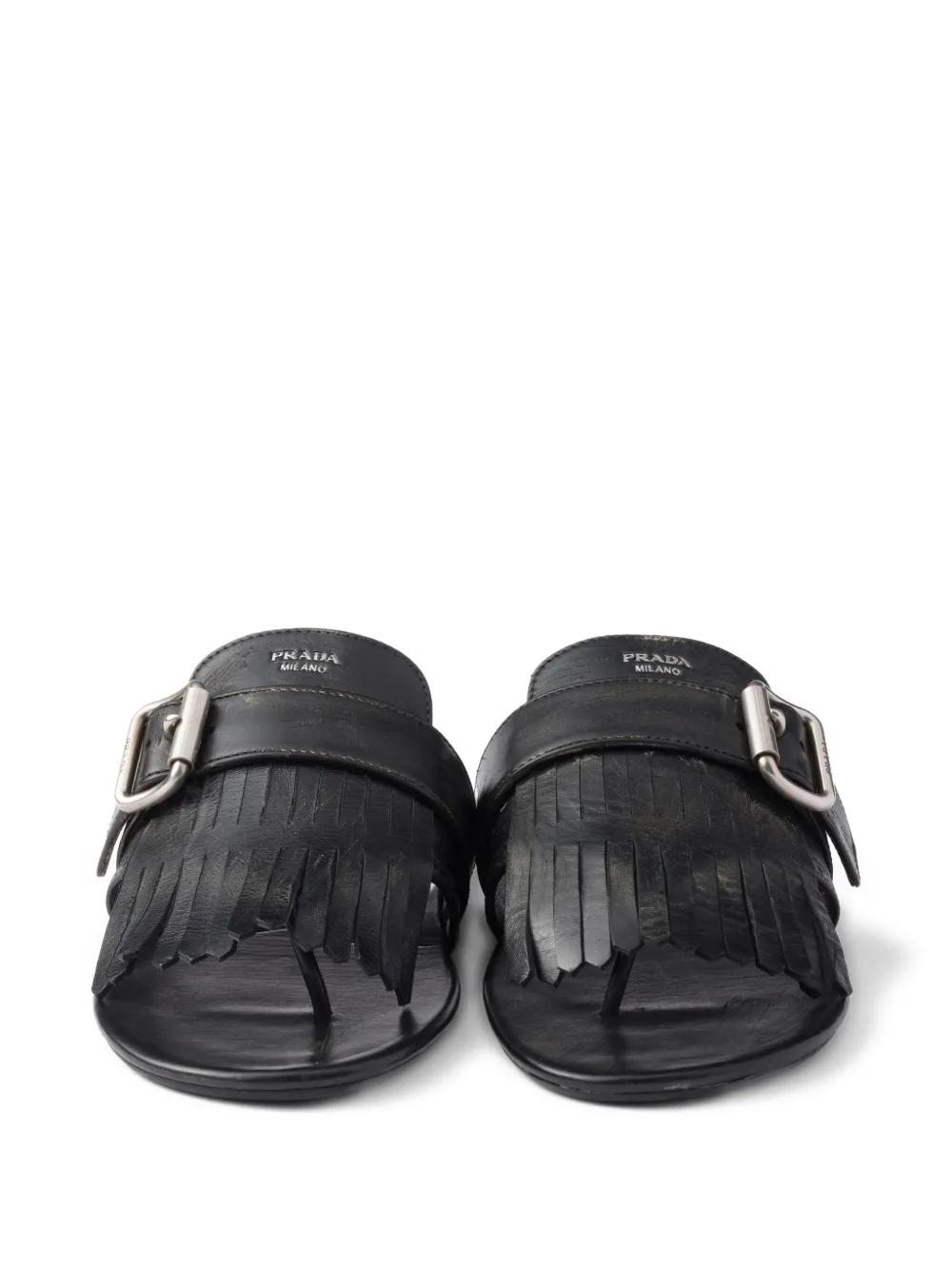 Prada Shuffle leren sandalen Zwart