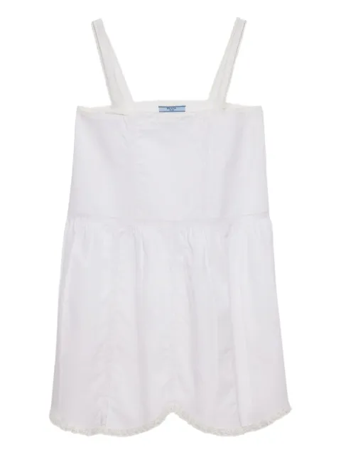Prada logo-embroidered mini dress