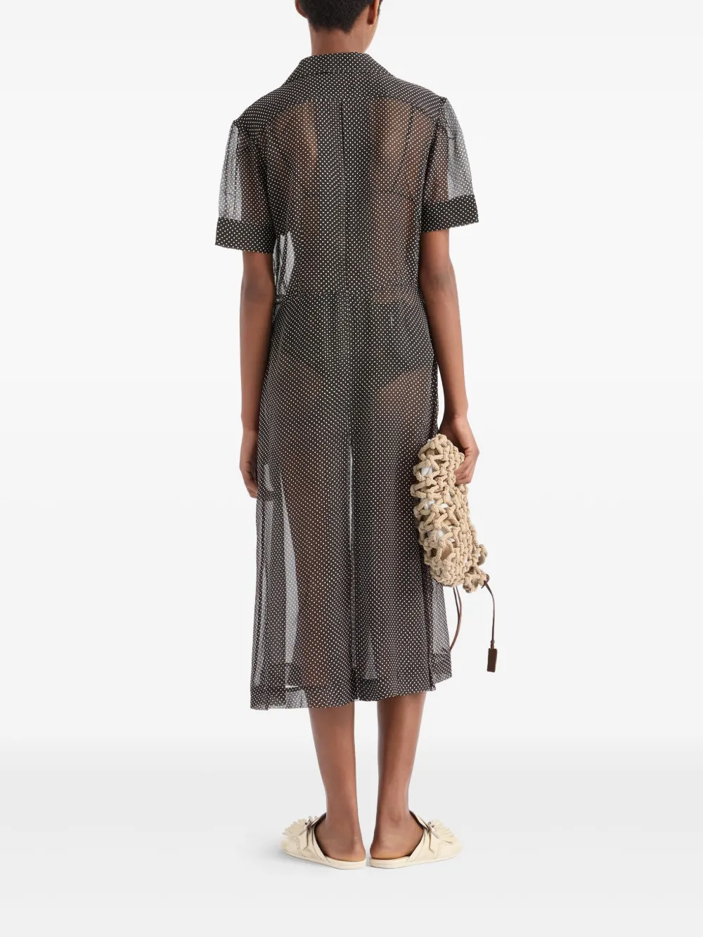 Prada Blousejurk met stippen Zwart
