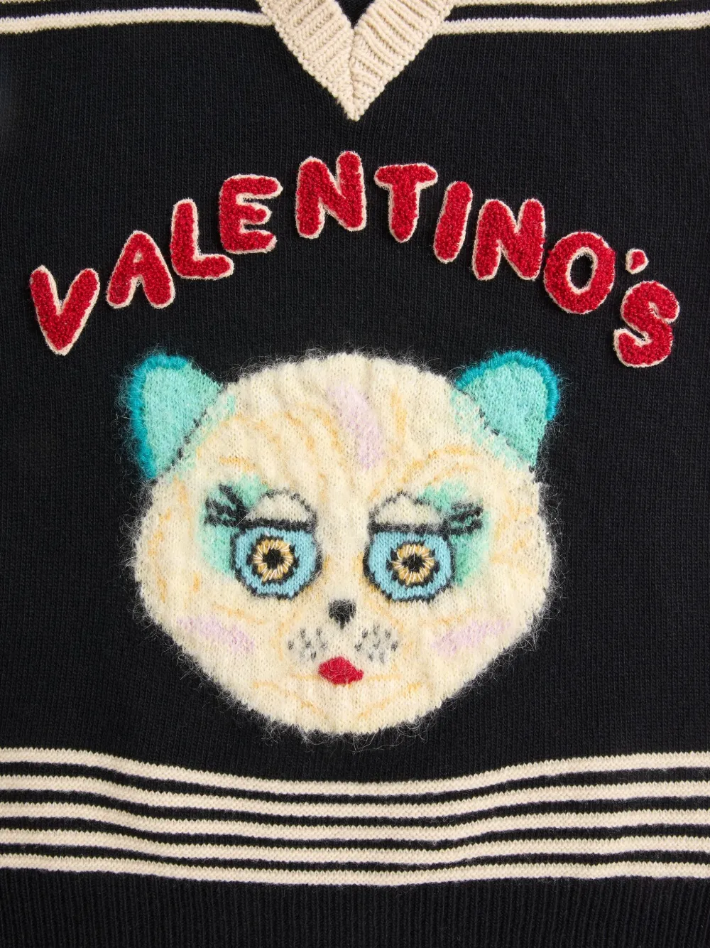 Valentino Garavani Le Chat De La Maison Embroidered Gilet | Black