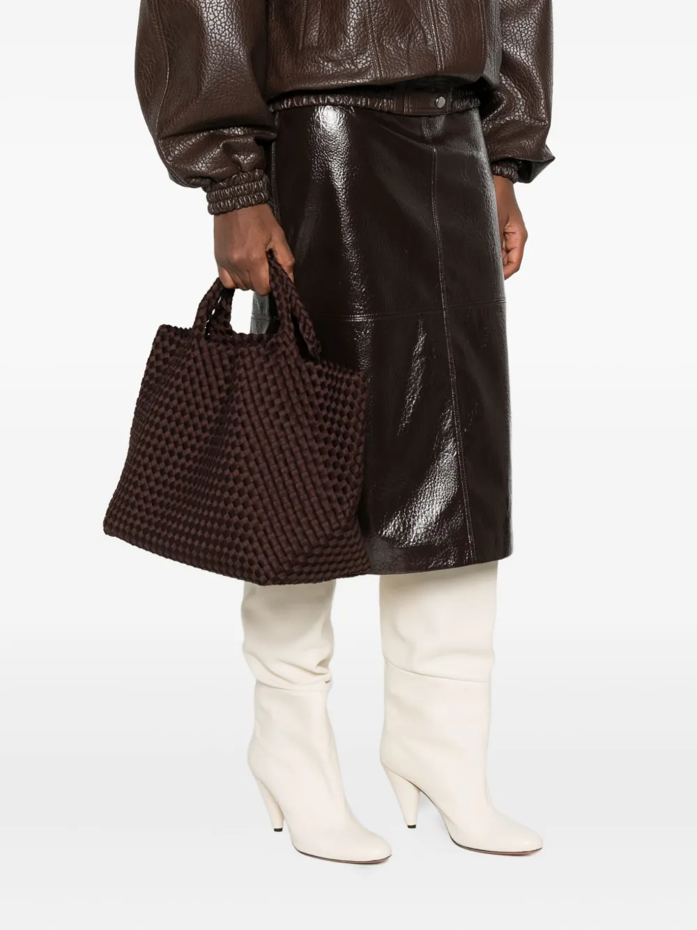 NAGHEDI St. Barths medium shopper met handgreep - Bruin