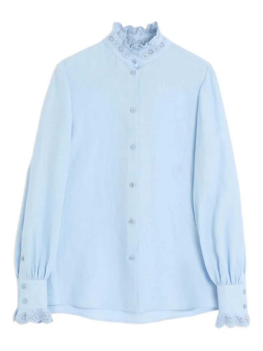 Valentino Garavani Linnen blouse met borduurwerk Blauw