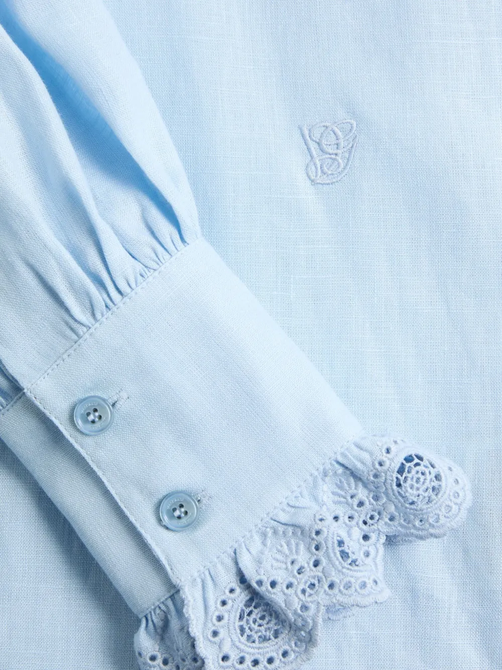 Valentino Garavani Linnen blouse met borduurwerk Blauw