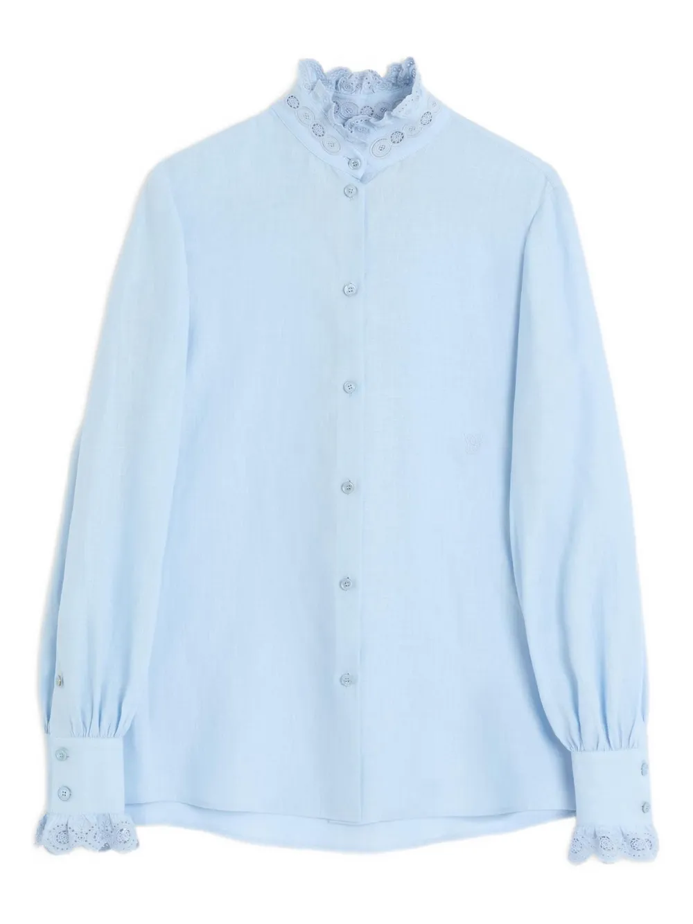Valentino Garavani embroidered linen shirt | Blue | Image 1