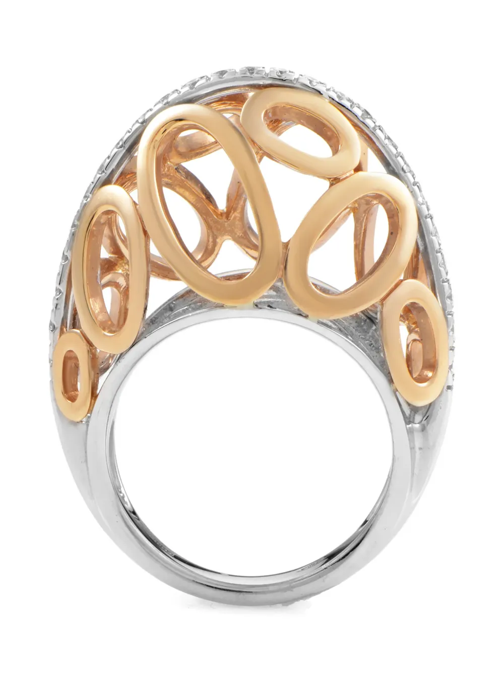 18K yellow and white gold diamond ring