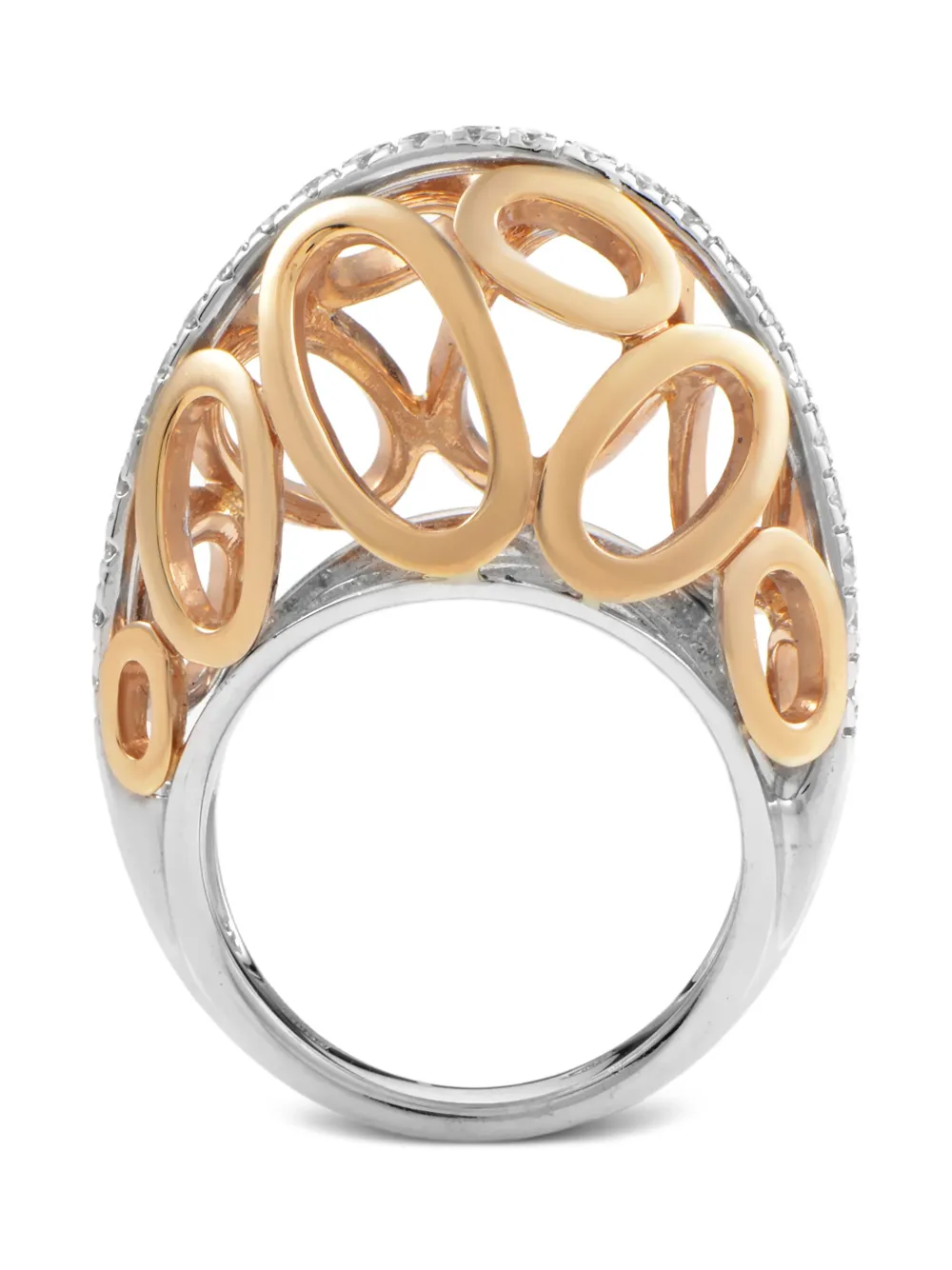 18K yellow and white gold diamond ring