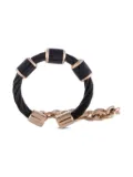 Charriol chain-detail enamel ring - Black