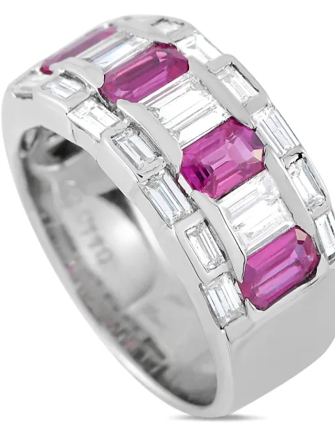 LB Exclusive 18K white gold diamond and ruby ring