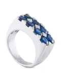 LB Exclusive 18K white gold diamond and sapphire ring - Silver