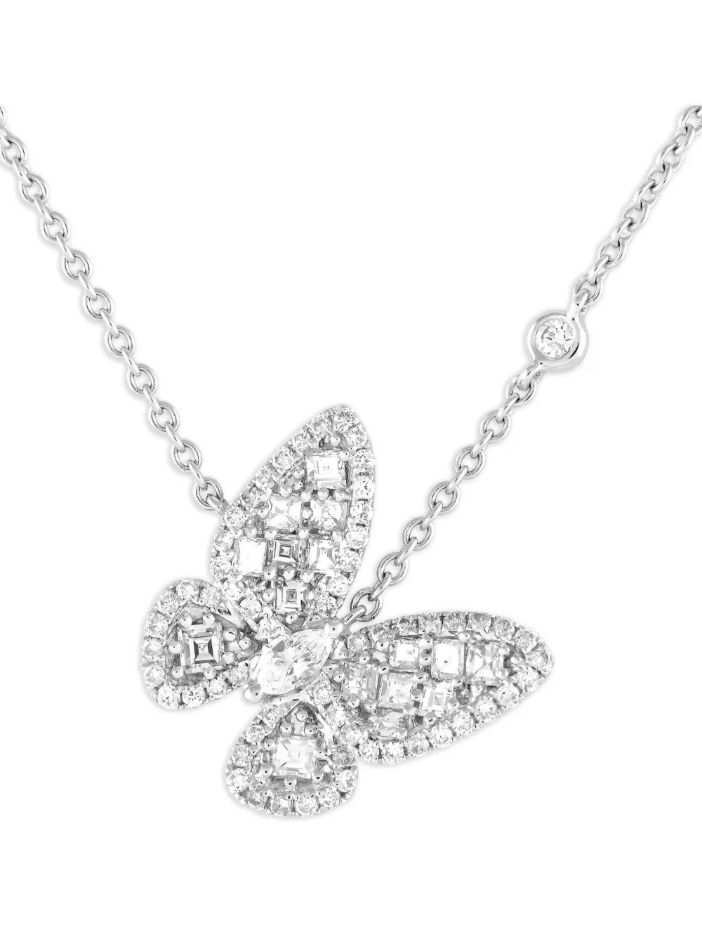 LB Exclusive Butterfly ダイヤモンド ネックレス 18Kホワイトゴールド - シルバートーン LB Exclusive Butterfly ダイヤモンド ネックレス 18Kホワイトゴールド - シルバートーン