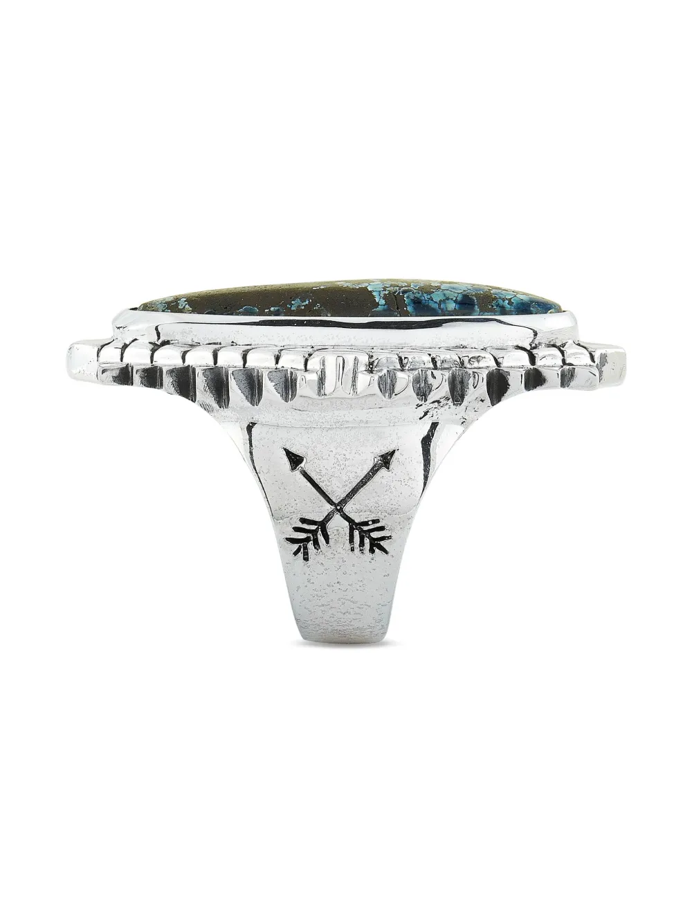 Pre-owned King Baby Concho Turquoise Ring In Silver
