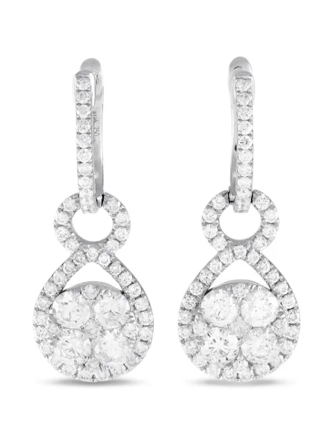 LB Exclusive aretes en oro blanco de 18kt con diamante