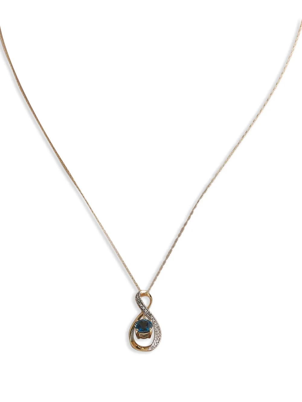 LB Exclusive 14K yellow gold diamond and topaz necklace | Image 2