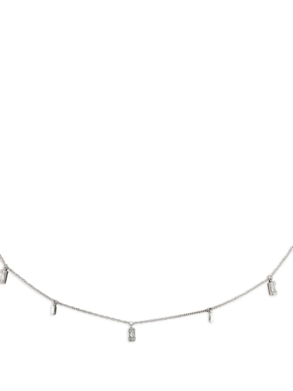 LB Exclusive 14K white gold Station siamond necklace | Image 2