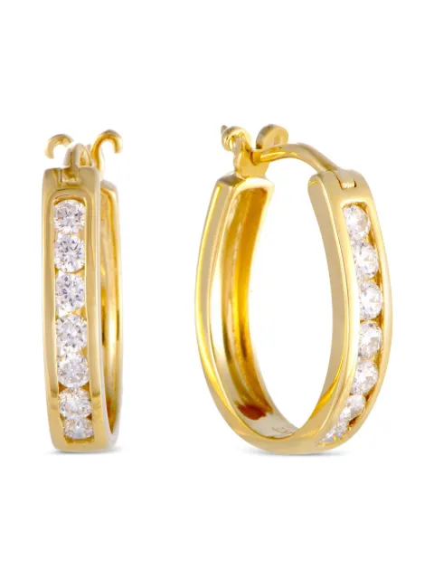 LB Exclusive 14kt yellow gold diamond hoop earrings