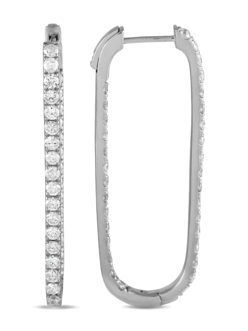 14kt white gold Diamond hoop earrings