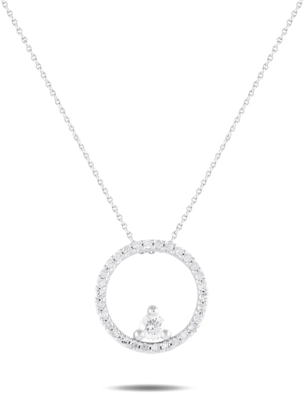 LB Exclusive 14K white gold diamond necklace | Silver | Image 1