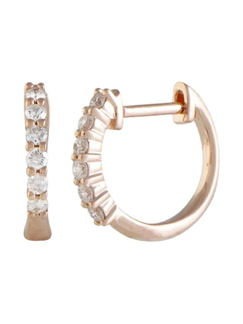 LB Exclusive 14K rose gold diamond small hoop earrings