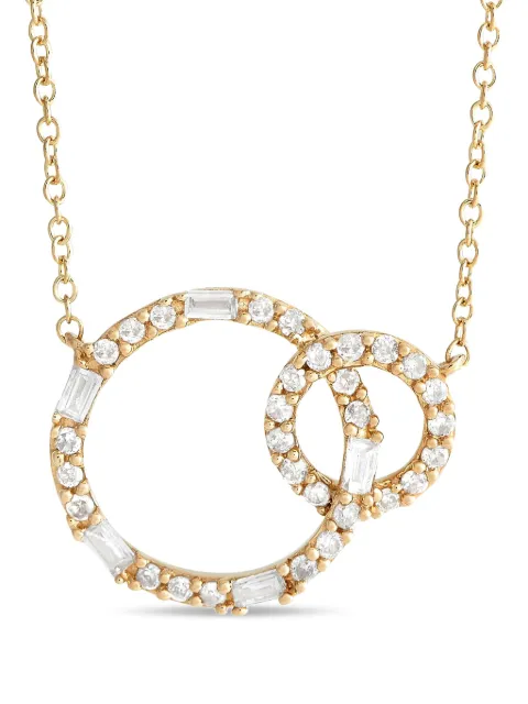 LB Exclusive 14K yellow gold Double Hoop diamond necklace