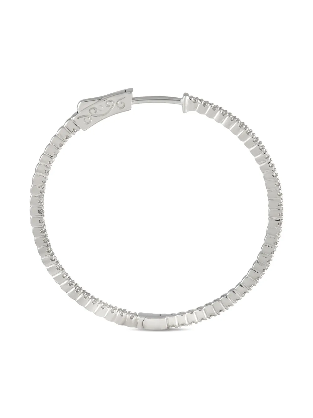 LB Exclusive 14K white gold diamond hoop earrings | Image 2