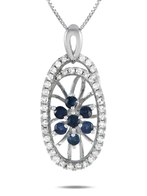 LB Exclusive 14kt Weißgoldhalskette mit Diamant und Saphir