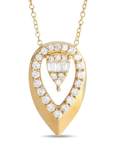 LB Exclusive 14K yellow gold Teardrop diamond necklace