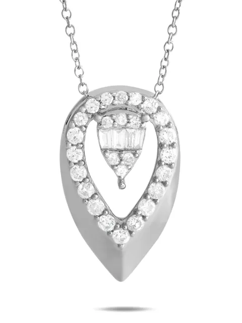LB Exclusive 14K white gold Teardrop diamond necklace